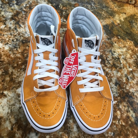 Vans Shoes - Vans Sk8 Hi Dark Cheddar Suede Canvas Orange